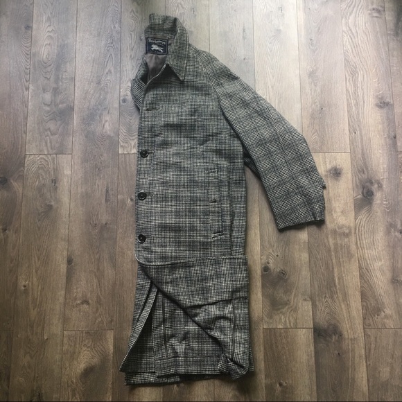 **SOLD** Burberry Wool Houndstooth Trench Coat - Picture 6 of 7